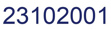Number 23102001 blue image
