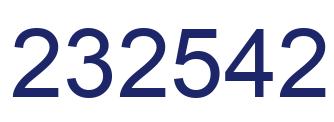 Number 232542 blue image