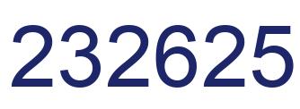 Number 232625 blue image