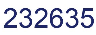 Number 232635 blue image