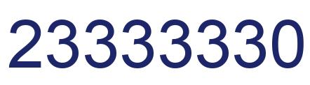 Number 23333330 blue image