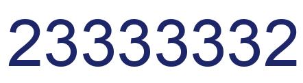Number 23333332 blue image