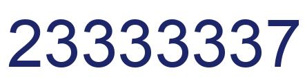 Number 23333337 blue image