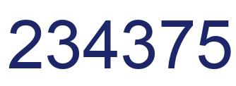 Number 234375 blue image