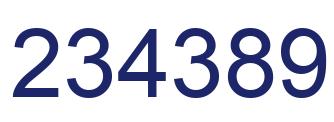 Number 234389 blue image