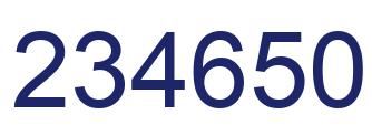 Number 234650 blue image