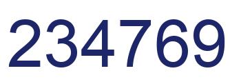 Number 234769 blue image