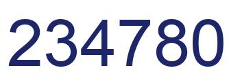 Number 234780 blue image