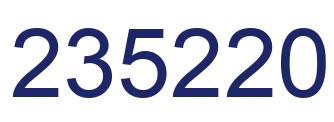 Number 235220 blue image