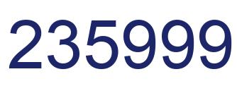 Number 235999 blue image