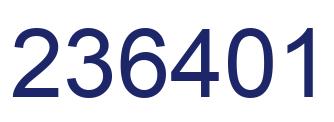 Number 236401 blue image