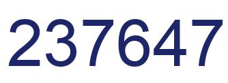 Number 237647 blue image