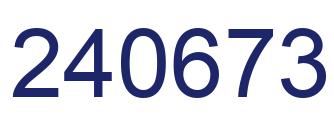 Number 240673 blue image
