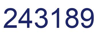 Number 243189 blue image