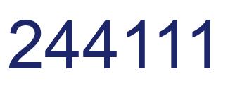 Number 244111 blue image