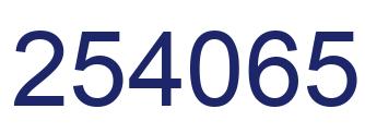 Number 254065 blue image