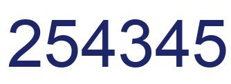 Number 254345 blue image