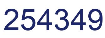 Number 254349 blue image