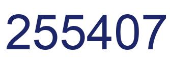 Number 255407 blue image