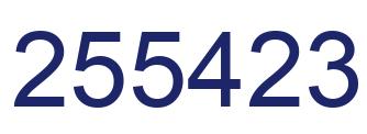 Number 255423 blue image