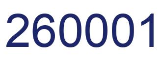 Number 260001 blue image