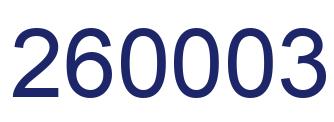 Number 260003 blue image