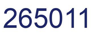 Number 265011 blue image