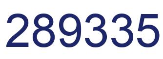 Number 289335 blue image