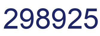 Number 298925 blue image