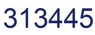 Number 313445 blue image