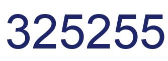 Number 325255 blue image