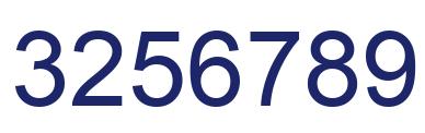 Number 3256789 blue image