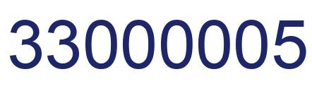 Number 33000005 blue image