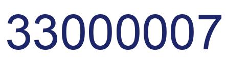 Number 33000007 blue image