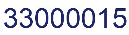 Number 33000015 blue image