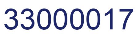 Number 33000017 blue image