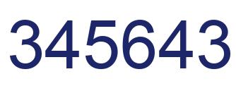 Number 345643 blue image