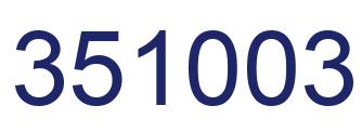 Number 351003 blue image
