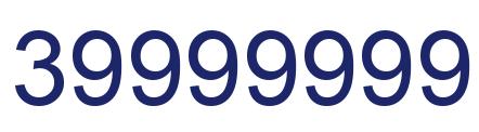Number 39999999 blue image