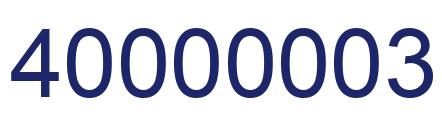 Number 40000003 blue image