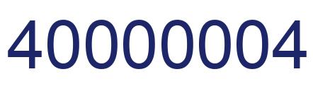 Number 40000004 blue image