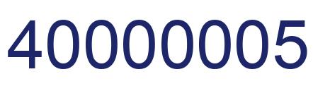 Number 40000005 blue image