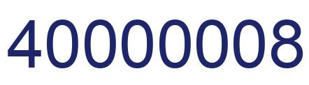 Number 40000008 blue image