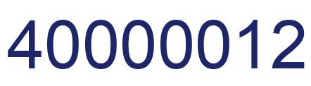 Number 40000012 blue image