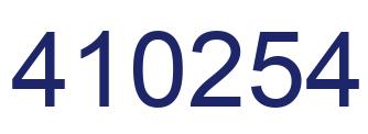 Number 410254 blue image