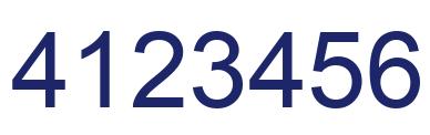 Número 4123456 imagen azul