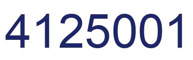 Number 4125001 blue image