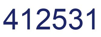 Number 412531 blue image