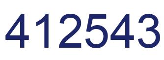 Number 412543 blue image