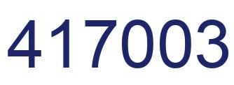 Number 417003 blue image